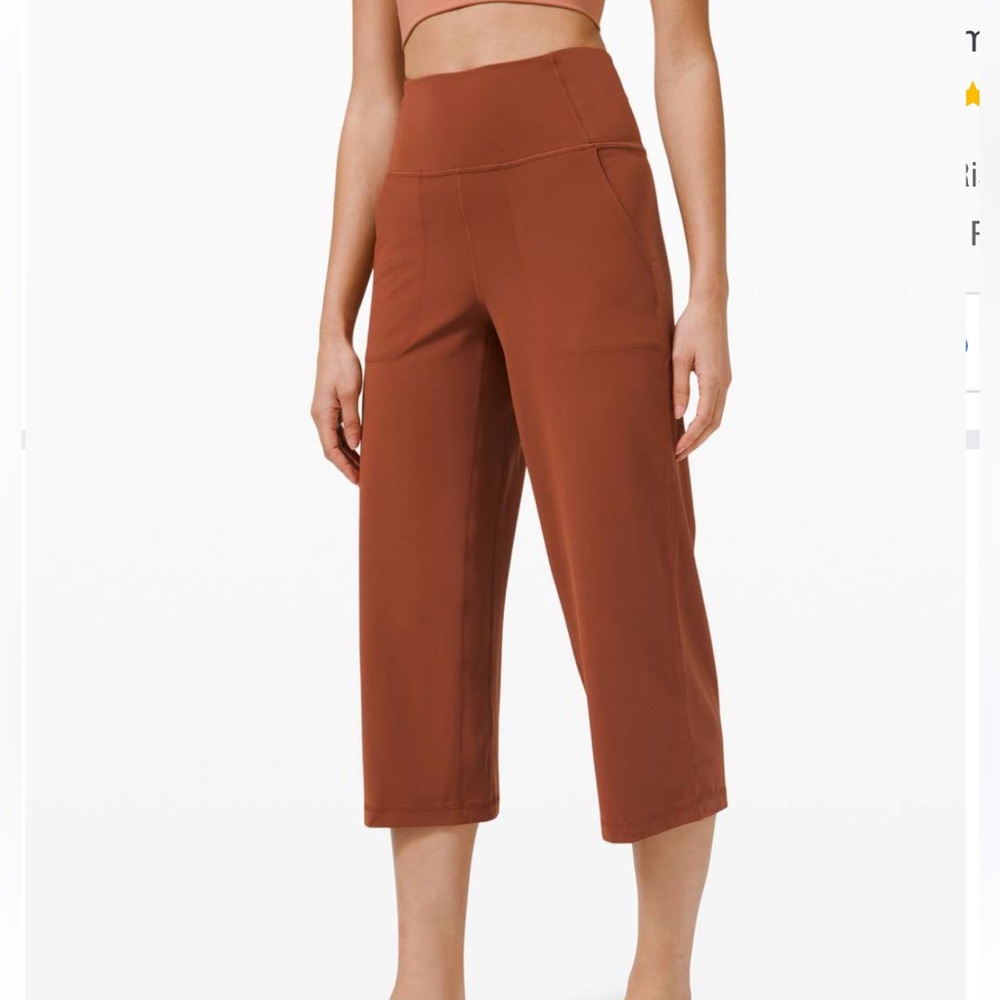 Lululemon Align Wide Leg Crop 23” leggings size 4; Clay